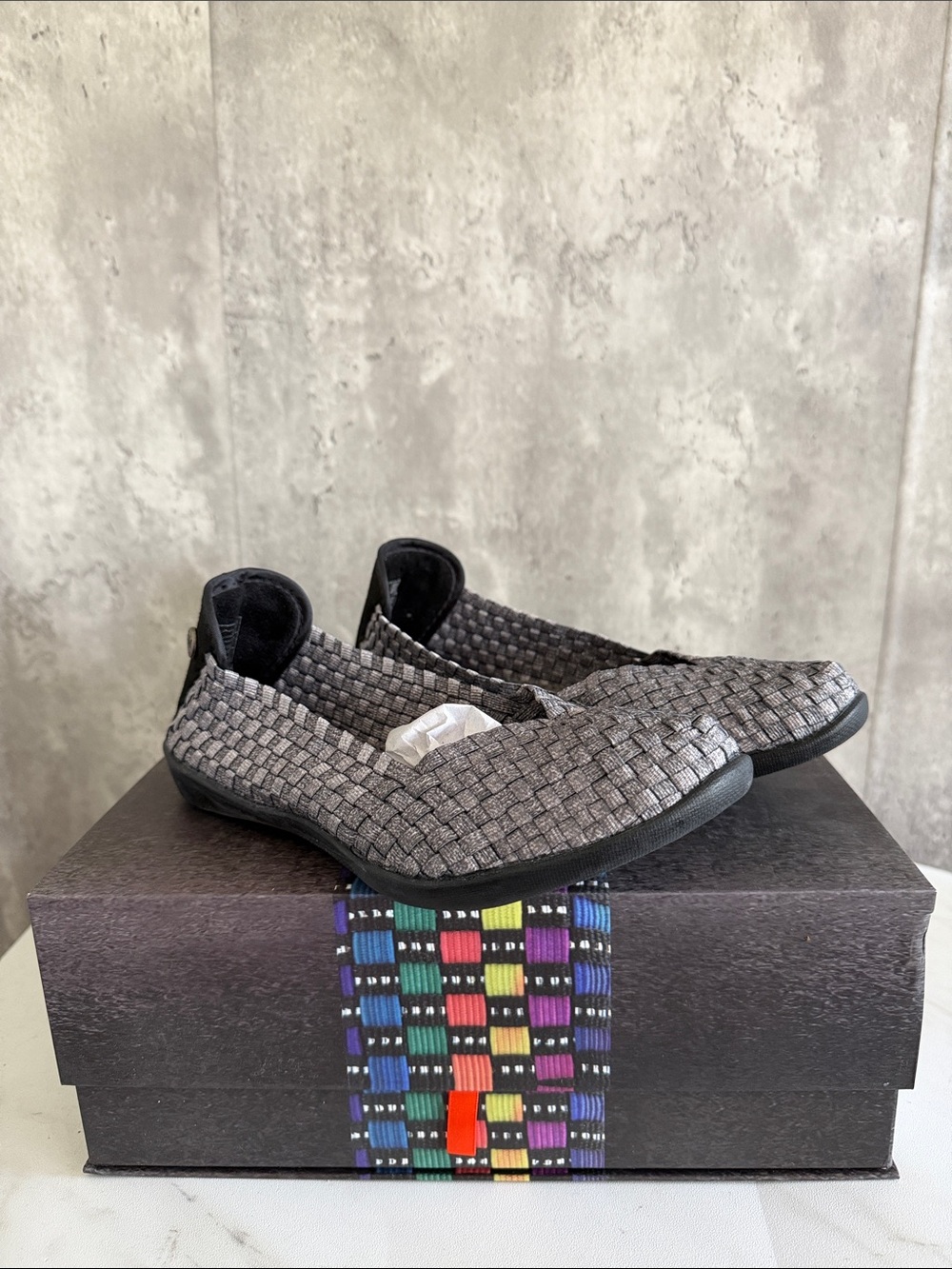NEW Bernie Mev catwalk flat heather grey sz 4 / 35